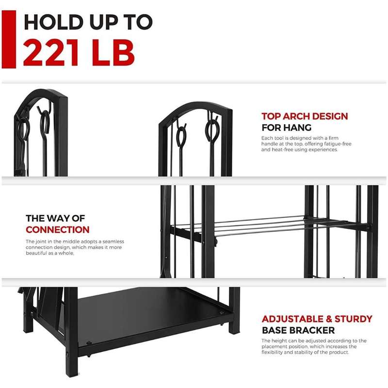 Lifespace Log Holder Set with 4 x Fireplace Tools