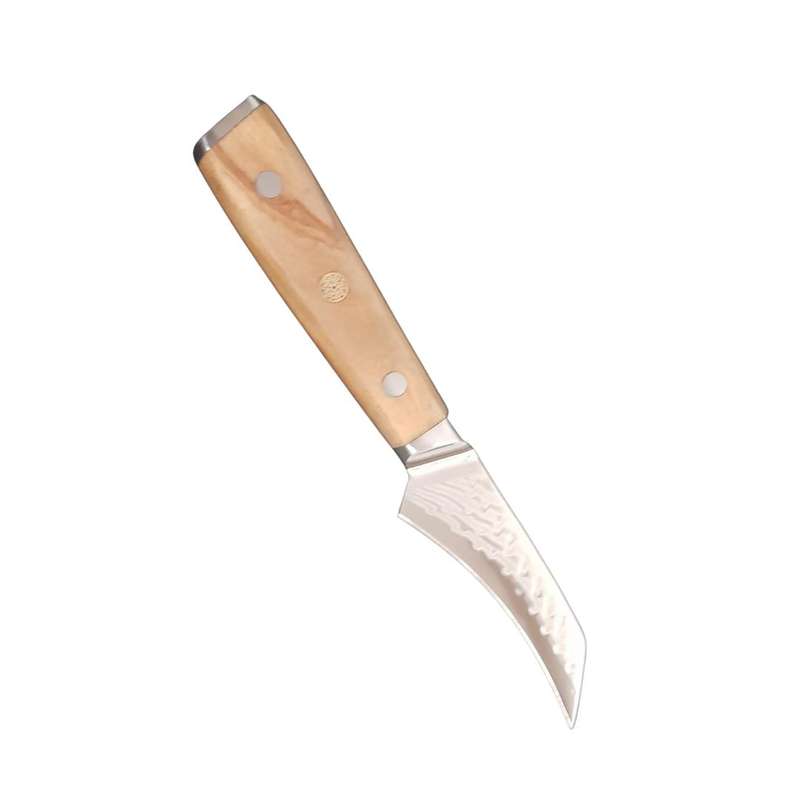 Lifespace Luxury Damascus 3.5" Olive Wood Handle Paring Knife