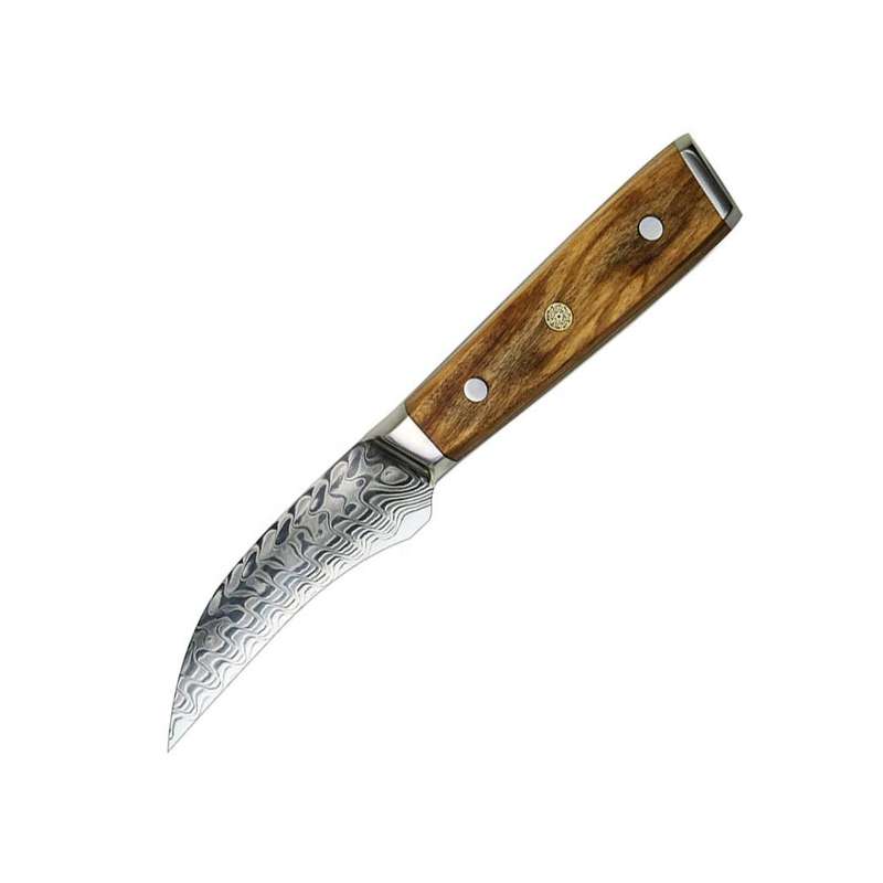 Lifespace Luxury Damascus 3.5" Olive Wood Handle Paring Knife
