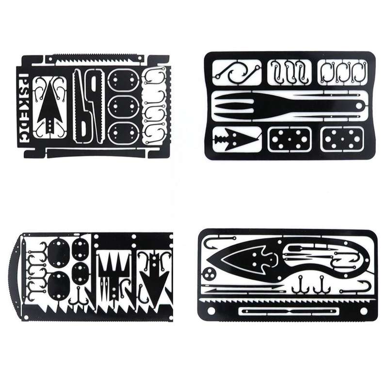 Lifespace Metal Survival Camping Fishing Tool Card Set x4