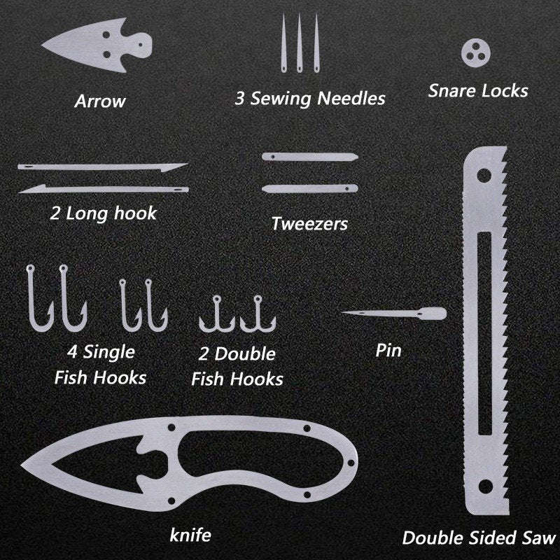 Lifespace Metal Survival Camping Fishing Tool Card Set x4