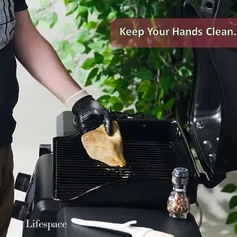 Lifespace Nitrile BBQ Gloves with Cotton Inner