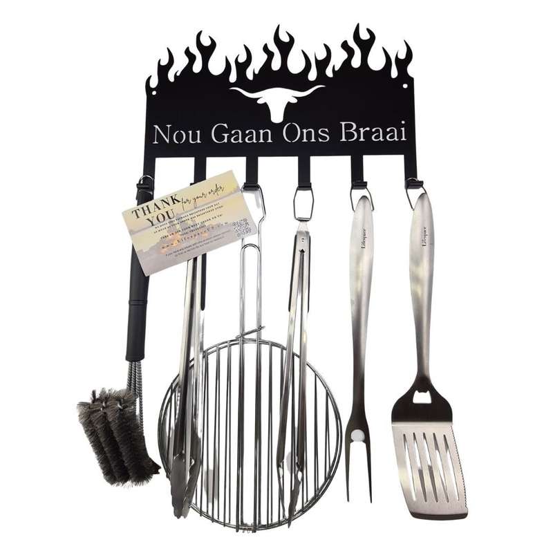 Lifespace "Nou Gaan Ons Braai" Braai 6 Hook Utility Rack
