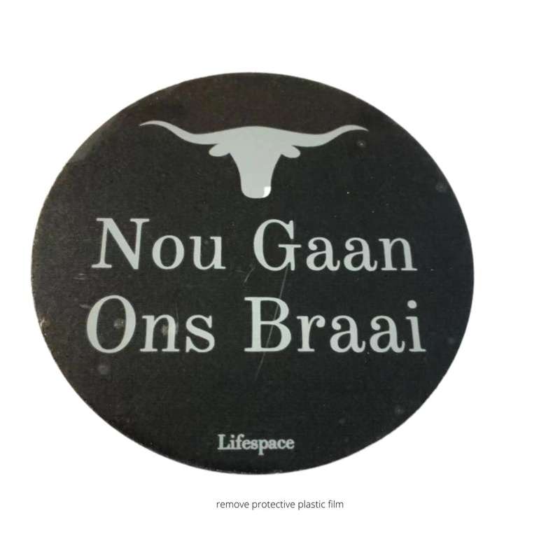 Lifespace "Nou Gaan Ons Braai" Drinks Coasters - Set of 6