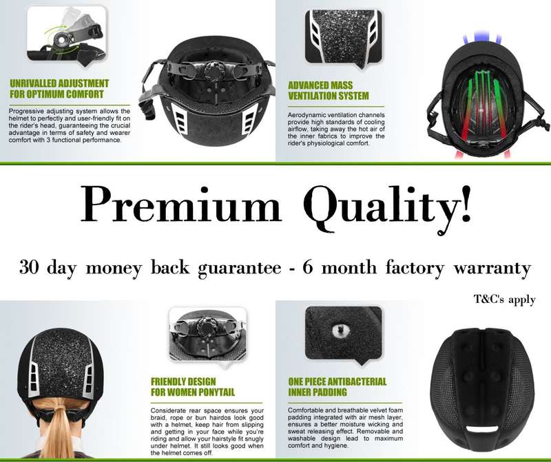 Lifespace Performance Certified Unisex Equestrian Safety Helmet - Matt Black M/L (57 - 59cm)
