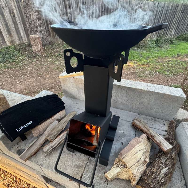 Lifespace Portable Camping Rocket Stove with FREE Storage Bag