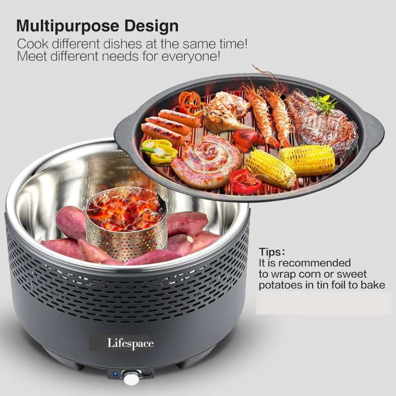 Lifespace Portable Charcoal Braai with FREE Dome Lid & Carry Bag