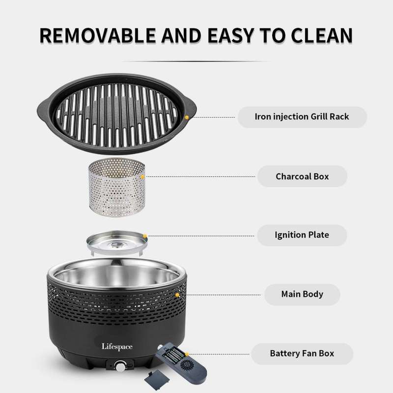 Lifespace Portable Charcoal Braai with FREE Dome Lid & Carry Bag