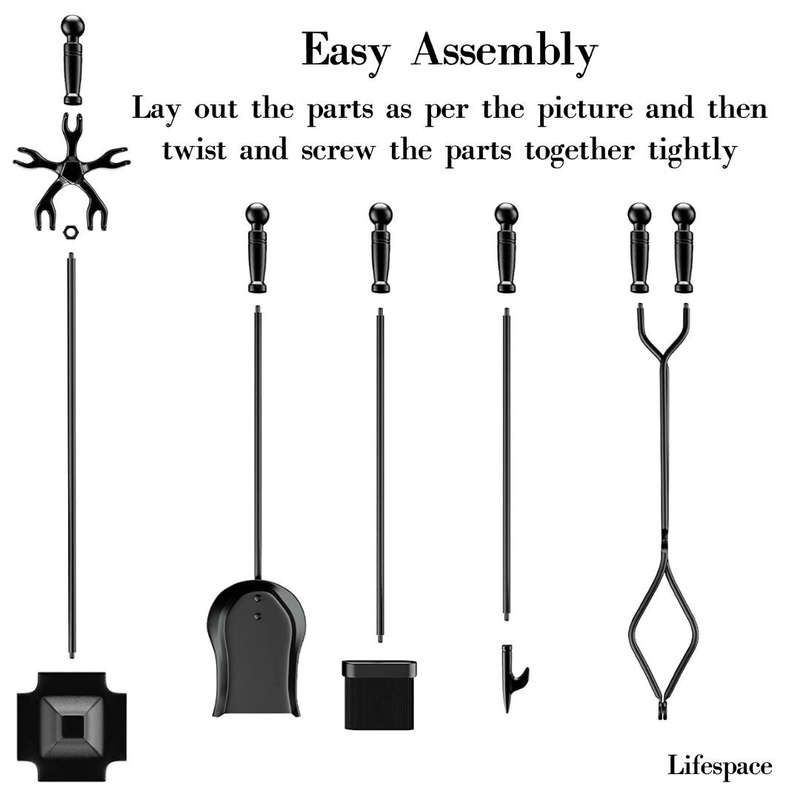 Lifespace Premium 5pce Fireside Fireplace Tool Set
