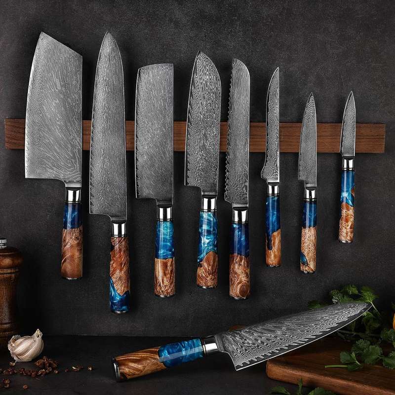 Lifespace Premium 7,5" Bread Knife w/ Resin Handle & Full Tang Damascus Blade