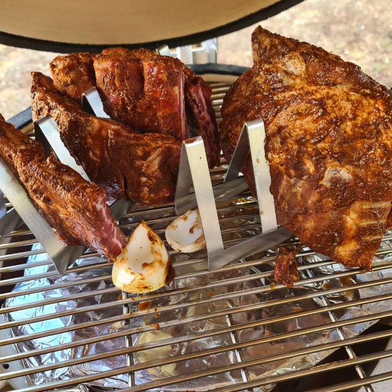 Lifespace Premium Stainless Steel T-Bone / Chop Rack - 4 Slot