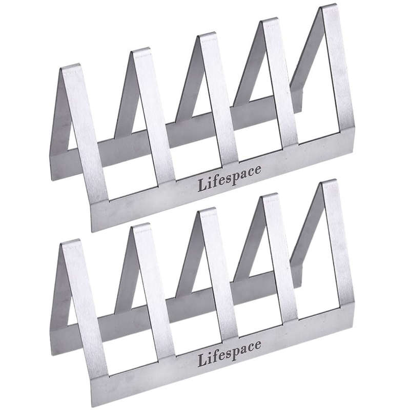 Lifespace Premium Stainless Steel T-Bone / Chop Rack - 4 Slot (2 pack)