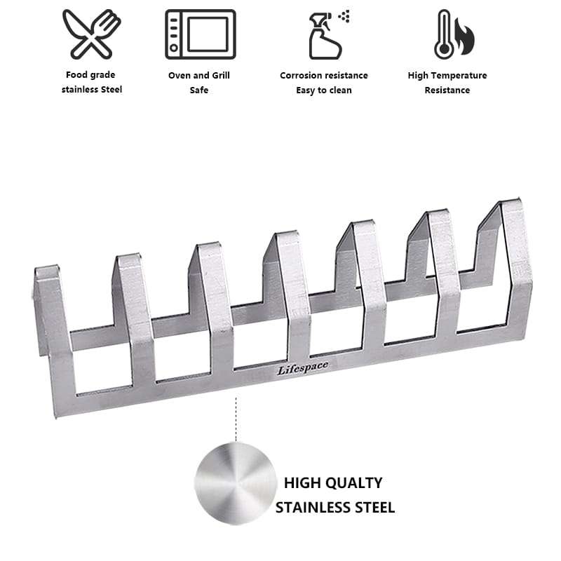 Lifespace Premium Stainless Steel Tjop / Chop Rack - 6 Slot (2 pack)