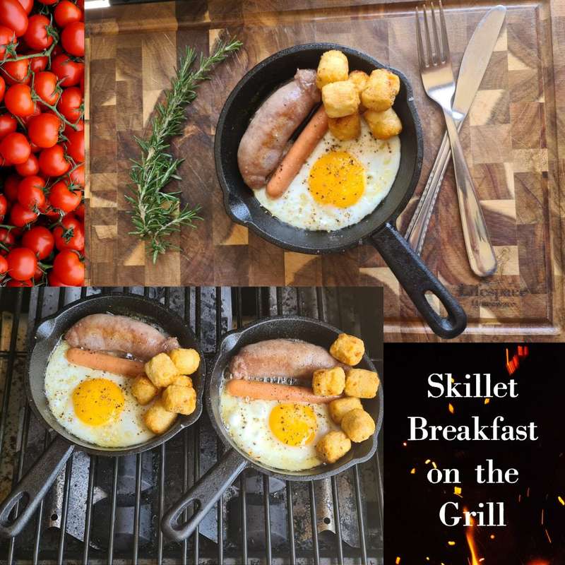 Lifespace Quality 3 Piece Matt Black Cast Iron Skillet Pan Set
