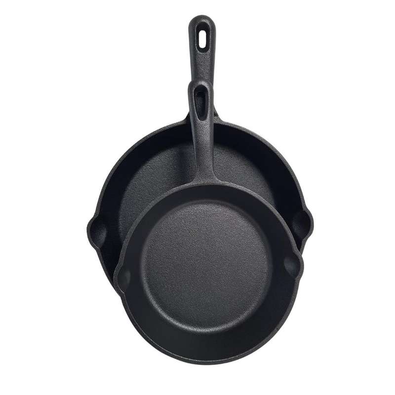 Lifespace Quality 3 Piece Matt Black Cast Iron Skillet Pan Set