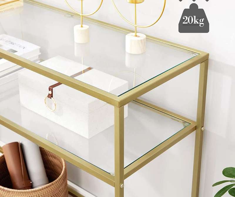 Lifespace Quality Console Hall Table with Gold Frame