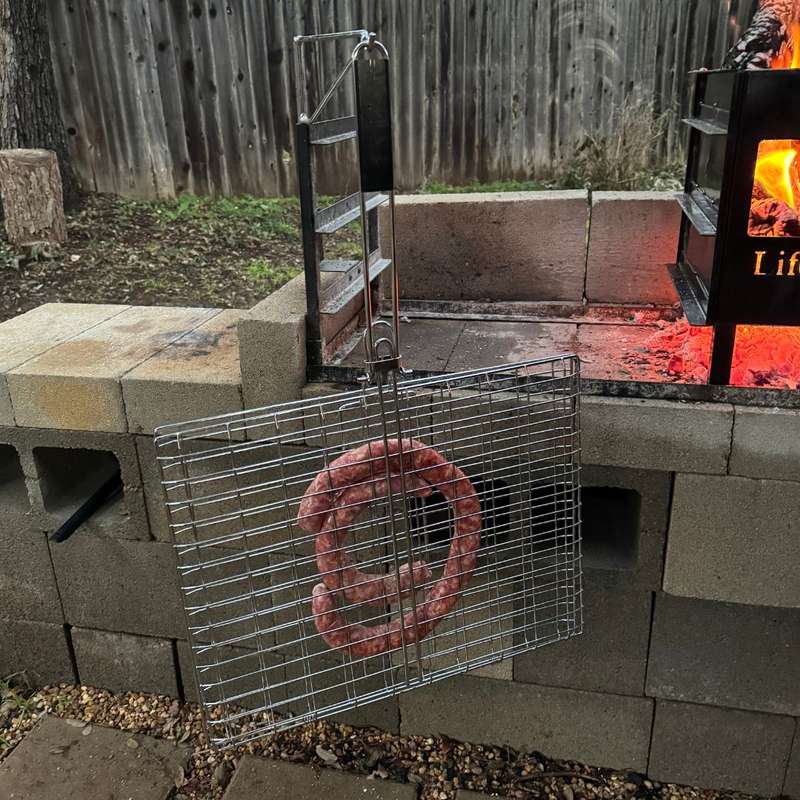 Lifespace Quality Large Braai Grid Basket with Folding Handle - Chrome