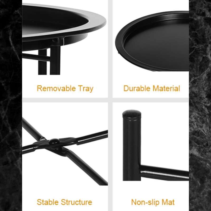Lifespace Quality Round Patio Side End Table - Black