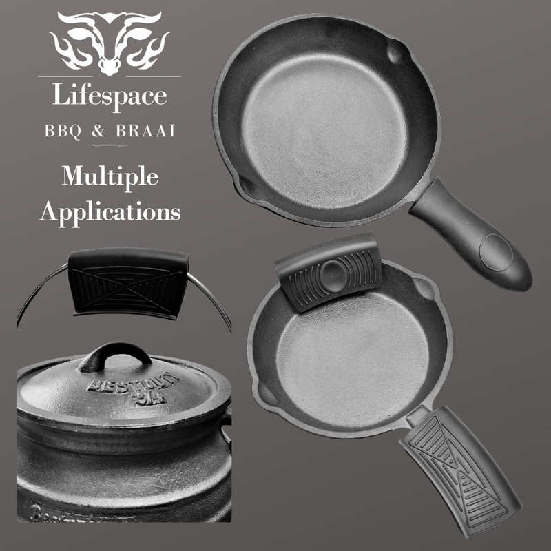 Lifespace Quality Silicone Black Pot Clamp & Sheath Handle Kit - 6pc