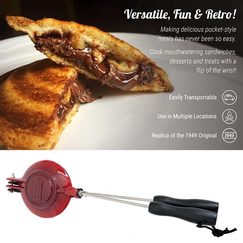 Lifespace Red Enamel Cast Iron Jaffle Irons - 2 pack