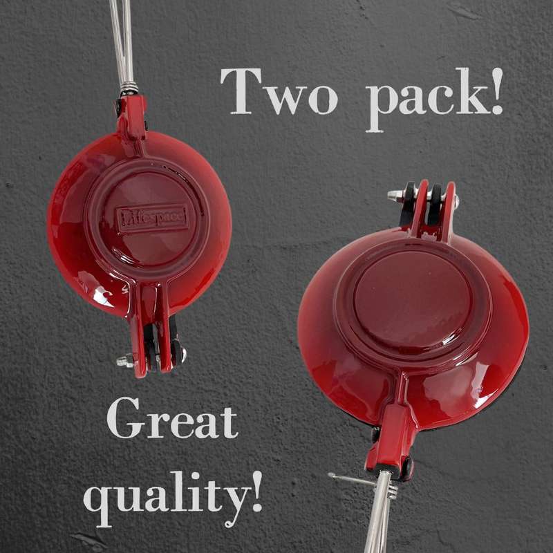 Lifespace Red Enamel Cast Iron Jaffle Irons - 2 pack