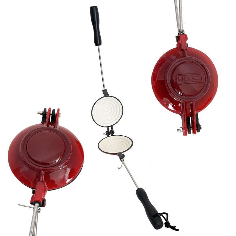 Lifespace Red Enamel Cast Iron Jaffle Irons - 2 pack