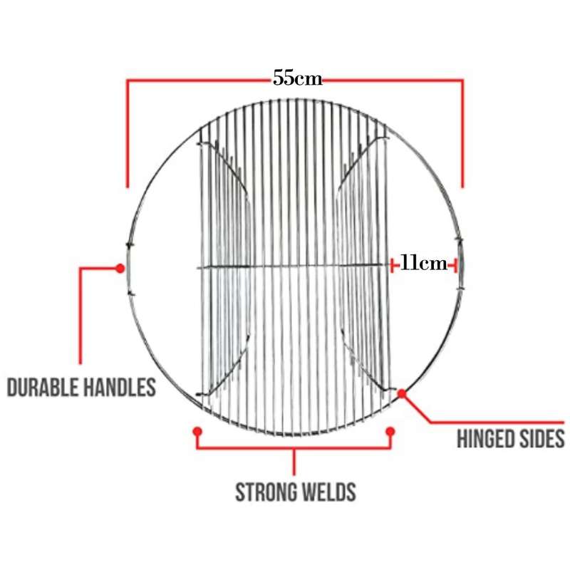 Lifespace Replacement Grid for 57cm Kettle Braai - Hinged