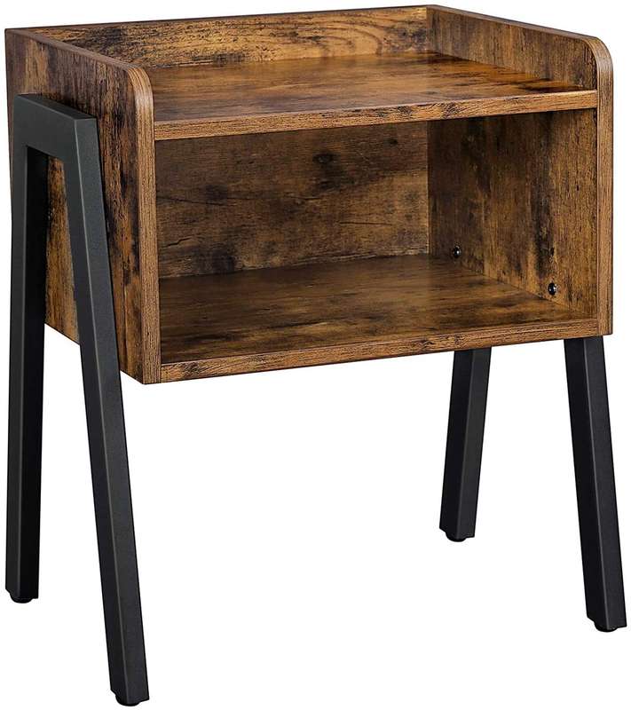 Lifespace Retro Industrial Nightstand Stackable Side Table / Night Stand