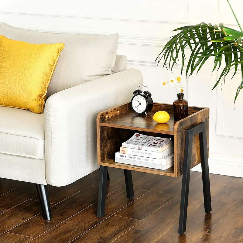 Lifespace Retro Industrial Nightstand Stackable Side Table / Night Stand