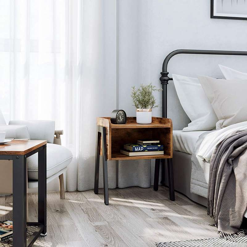 Lifespace Retro Industrial Nightstand Stackable Side Table / Night Stand