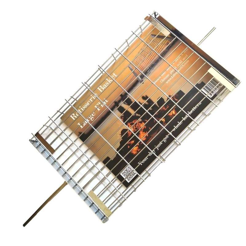 Lifespace Rotisserie Basket - Large Flat Adjustable - Chrome
