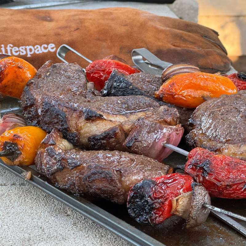 Lifespace Rotisserie Braai Grilling Skewer Set