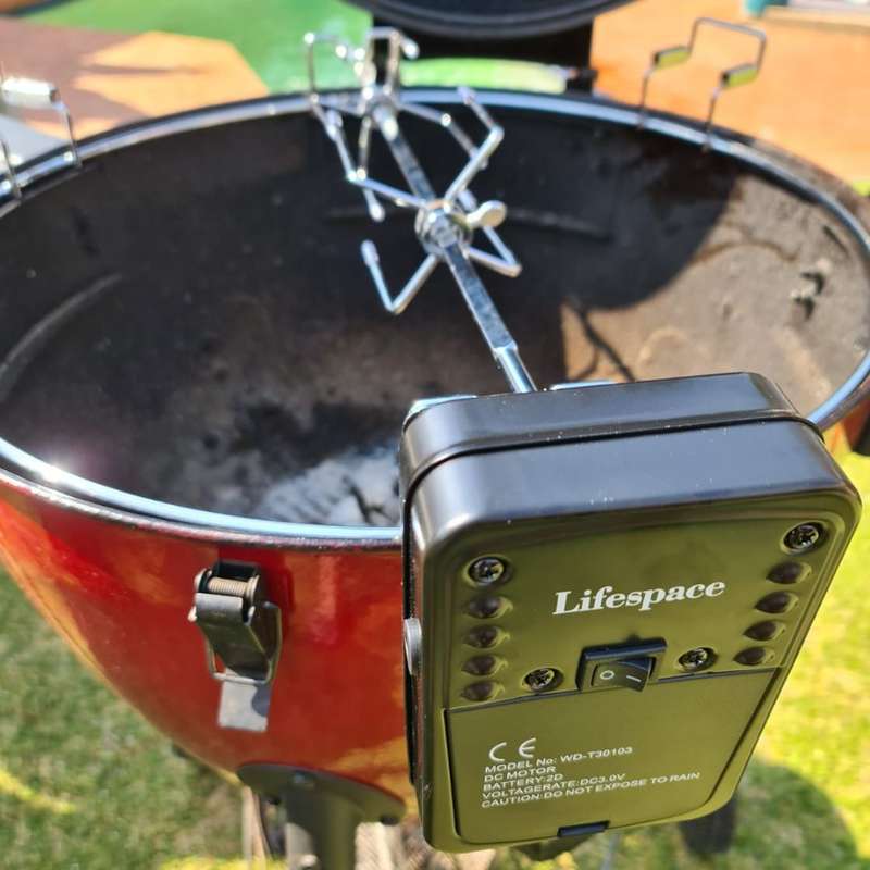 Lifespace Rotisserie Ring for 57cm Kettle Braai with Motor, Shaft & Prongs
