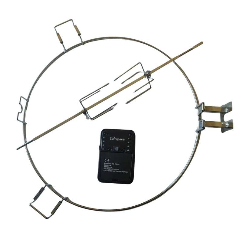 Lifespace Rotisserie Ring for 57cm Kettle Braai with Motor, Shaft & Prongs