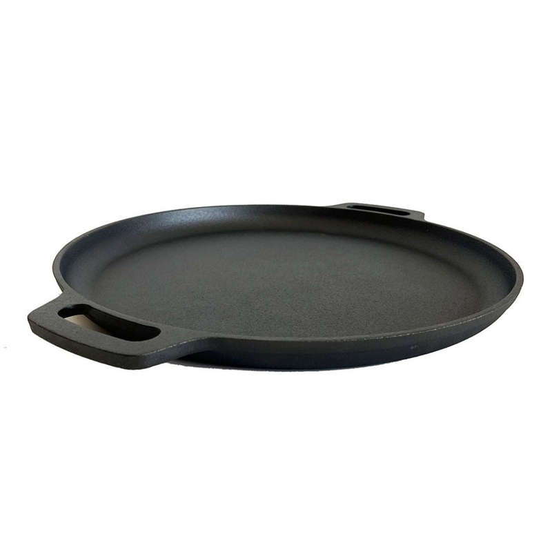 Lifespace Round Flat Cast Iron Grill Pan - 35cm