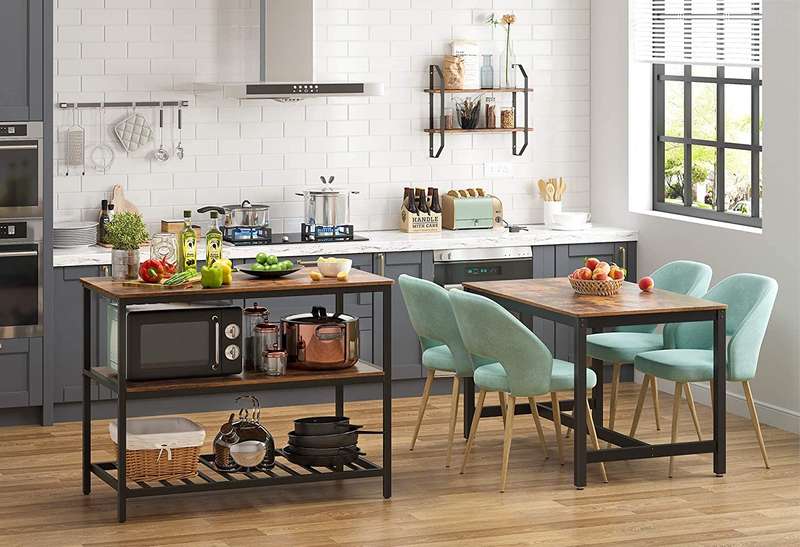 Lifespace Rustic Industrial Kitchen Island Work Table