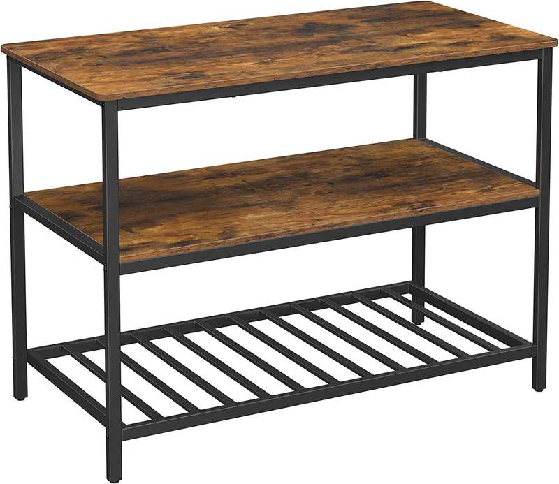 Lifespace Rustic Industrial Kitchen Island Work Table