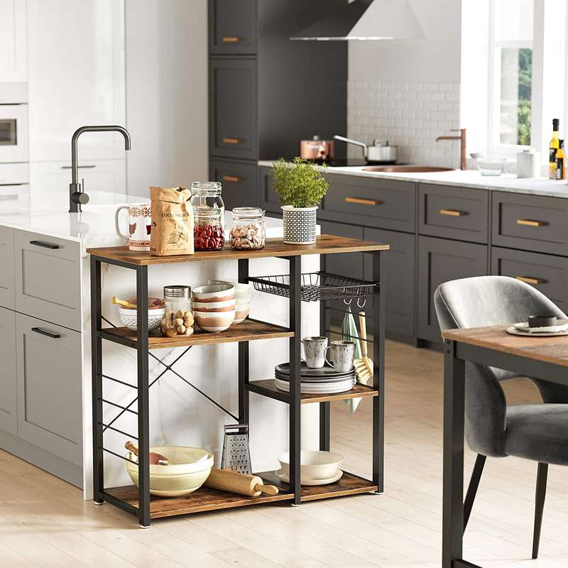 Lifespace Rustic Industrial Kitchen Utility Shelf