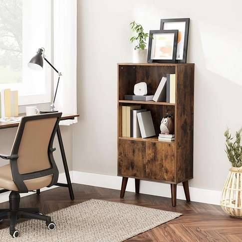 Lifespace Rustic Industrial Retro Bookshelf Cabinet