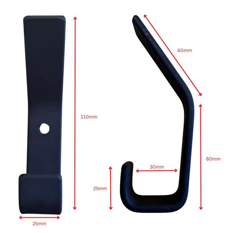Lifespace Rustic Industrial Utility Single Bar-hook - 3 pack