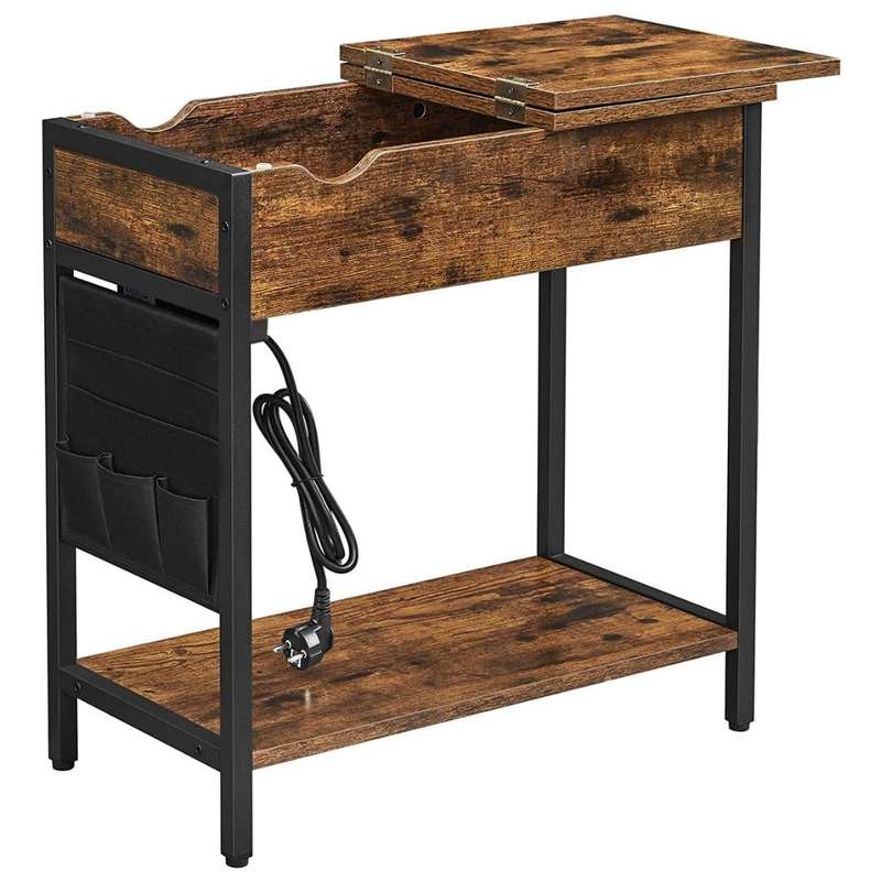 Lifespace Side Table with Power Outlet & USB Charging Ports