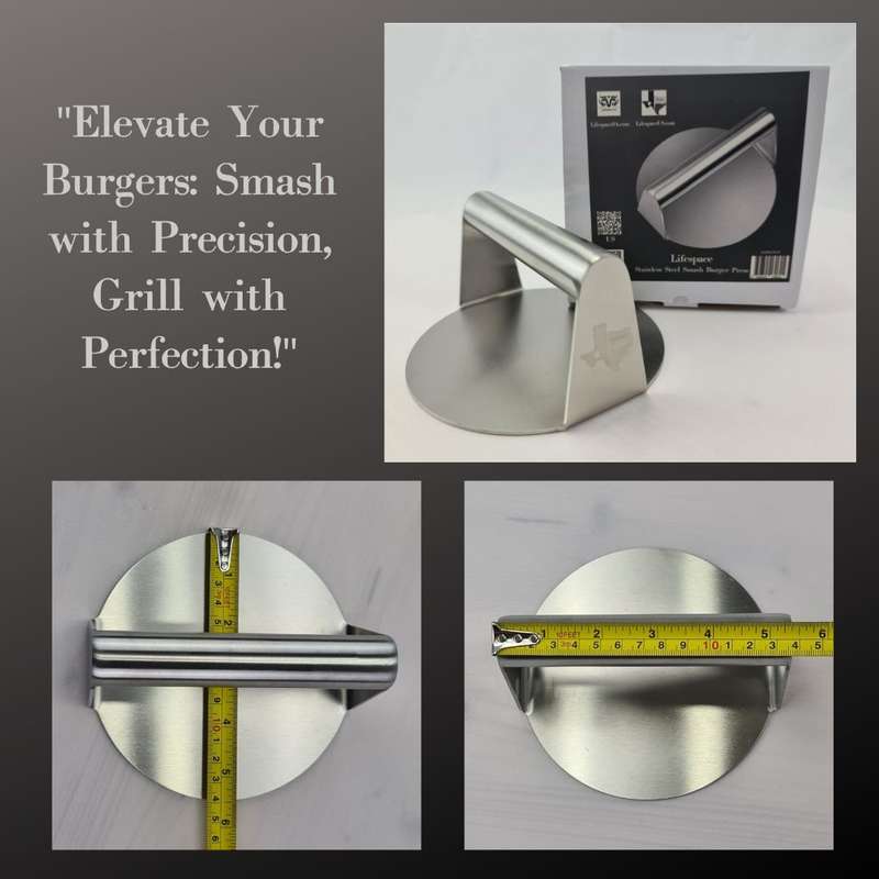 Lifespace Stainless Steel Smash Burger Braai Press