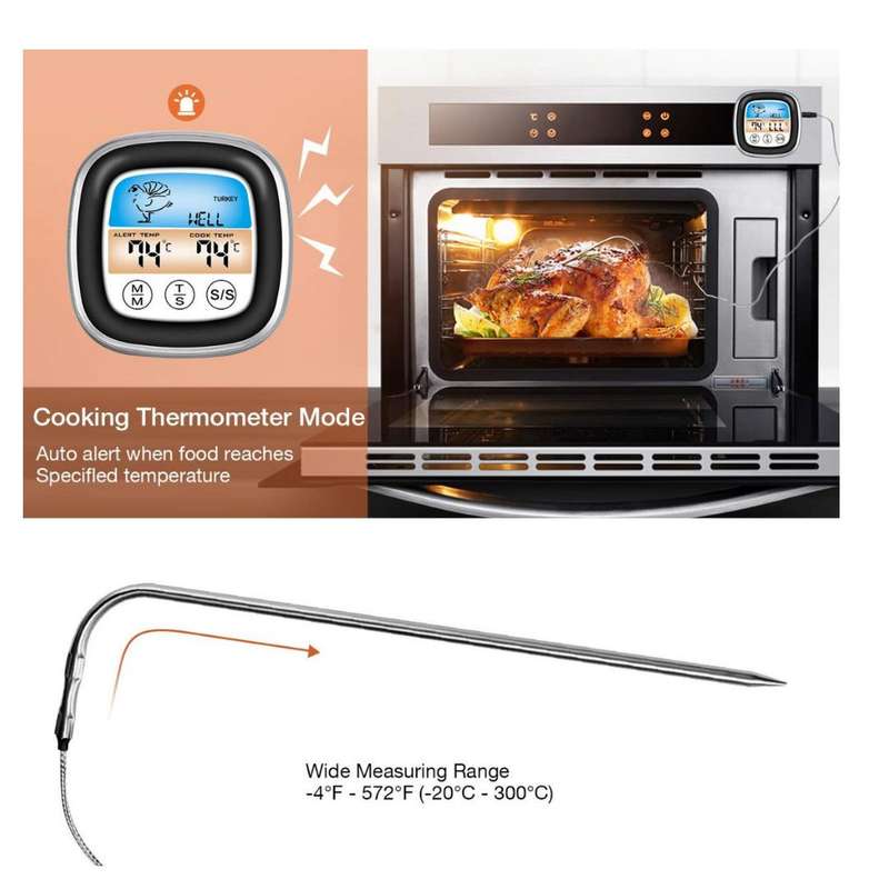 Lifespace Touch Screen Digital Thermometer with Timer & Probe