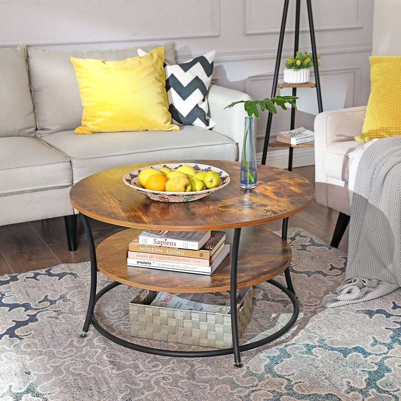 Lifespace Unique Living Room Round Low Height Coffee Table