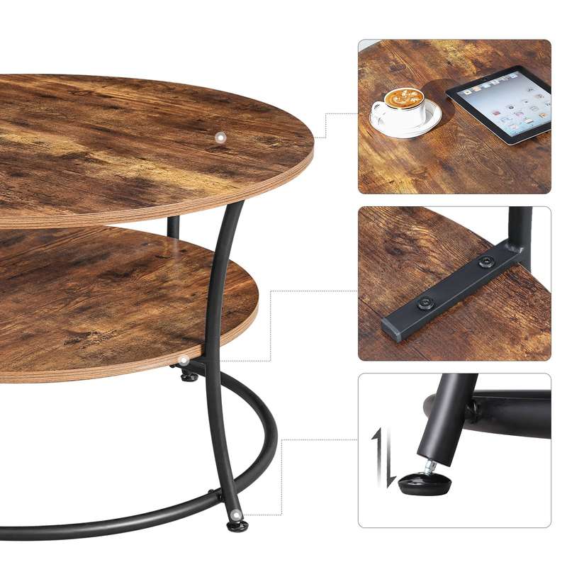 Lifespace Unique Living Room Round Low Height Coffee Table