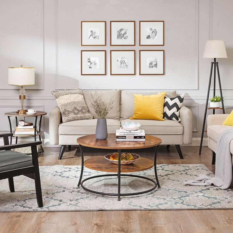 Lifespace Unique Living Room Round Low Height Coffee Table