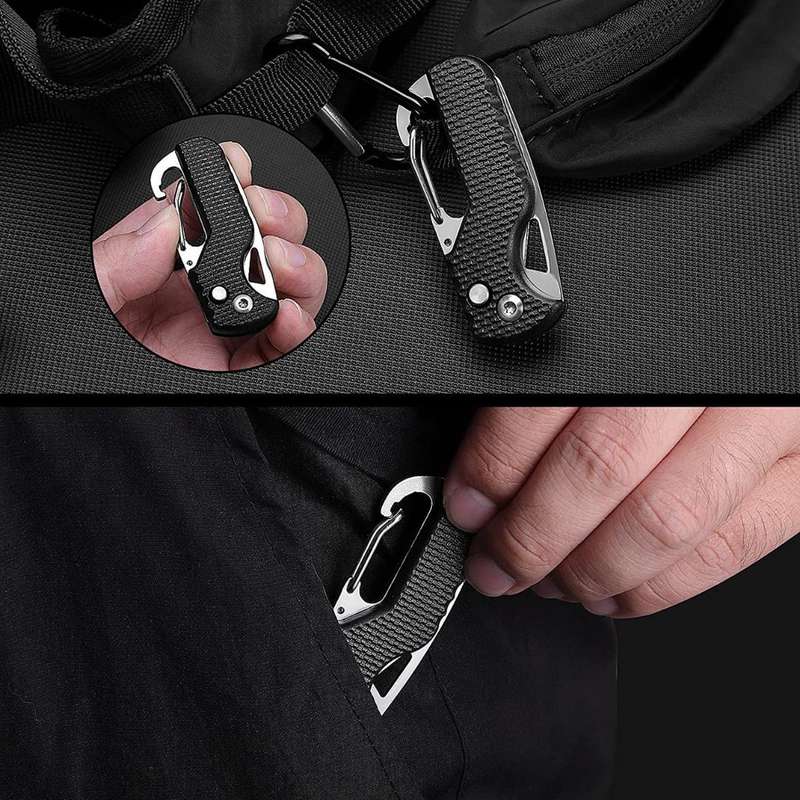 Lifespace Utility Keychain Knife / Seatbelt Cutter with Carabiner 1 pack
