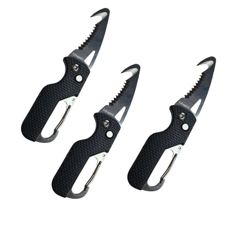Lifespace Utility Keychain Knife / Seatbelt Cutter with Carabiner 1 pack