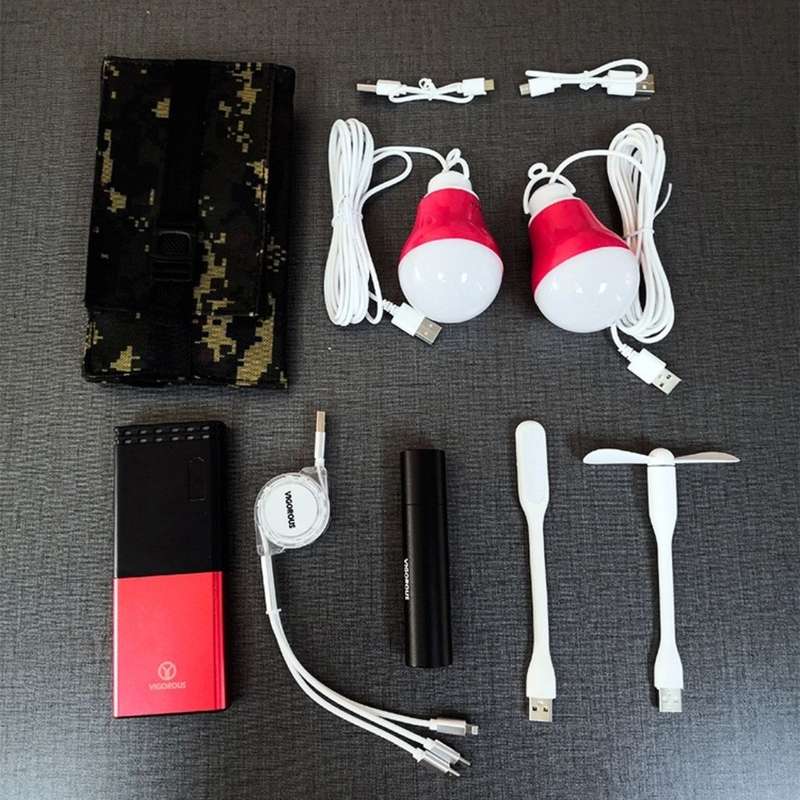 Lifespace VG Solar Power Kit with Solar Panel, Power Banks & Accessories Red