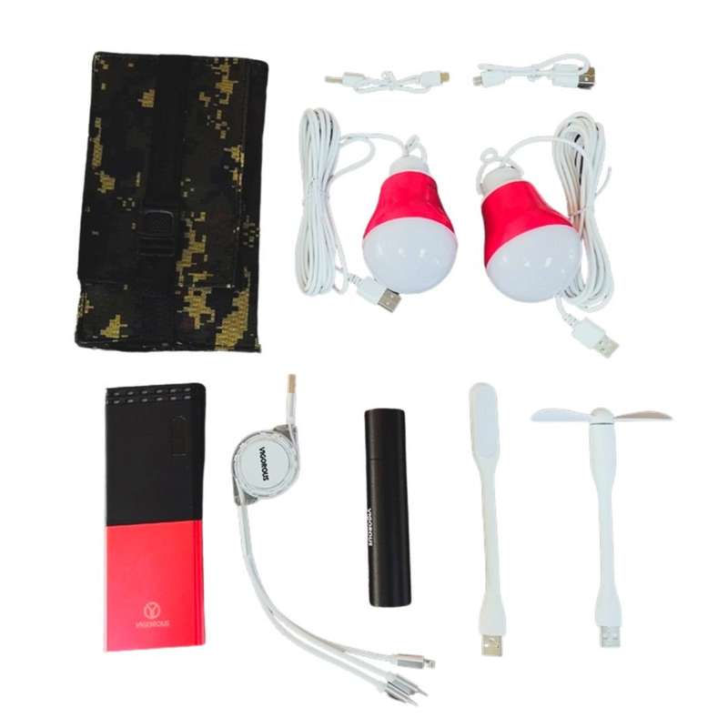 Lifespace VG Solar Power Kit with Solar Panel, Power Banks & Accessories Red
